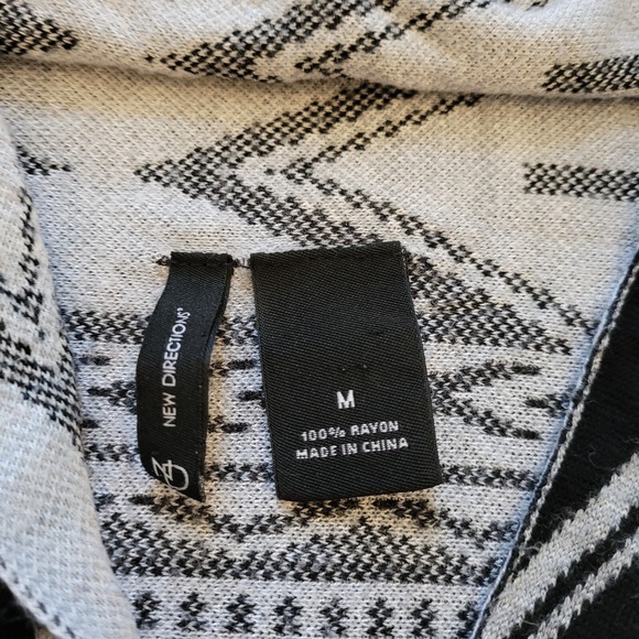 Western Womens Cardigan Medium Black Sweater Aztec Open Front Long Sleeve 15921x - Picture 3 of 7